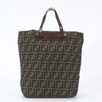 Fendi Zucca Leather Nylon Tote Bag Shoulder — view 3