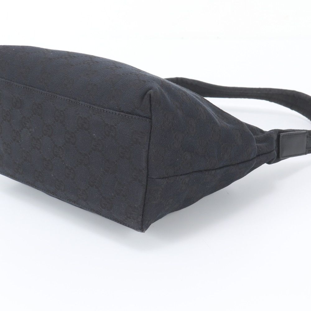Gucci GG Canvas Leather Bag Shoulder Hand Black — view 4