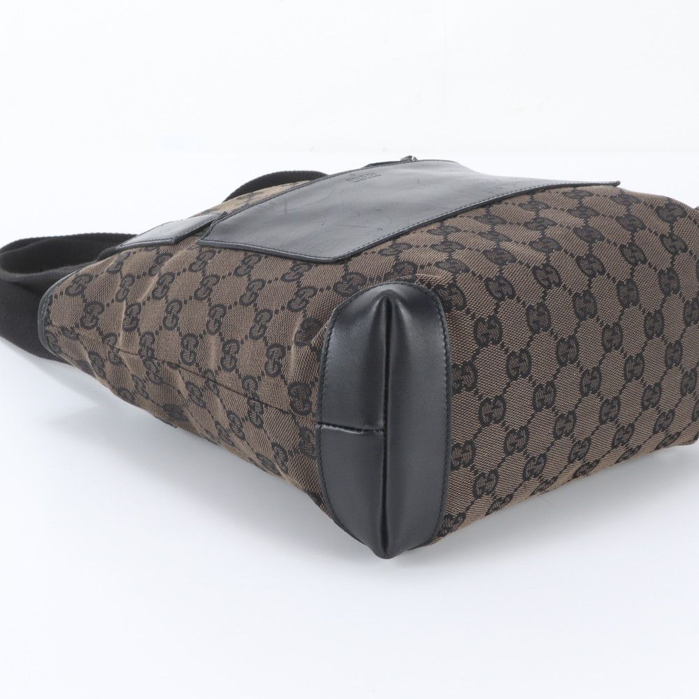 Gucci GG Canvas Leather Tote Bag Shoulder — view 5