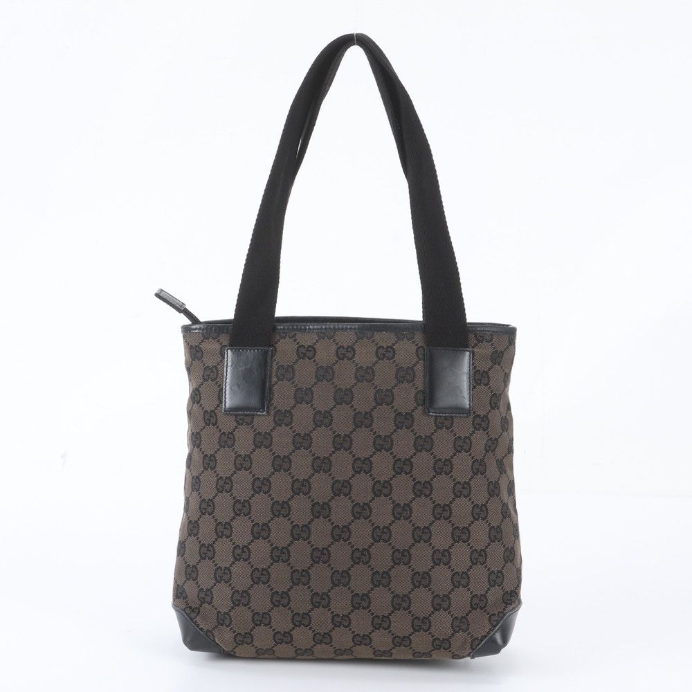 Gucci GG Canvas Leather Tote Bag Shoulder — view 3