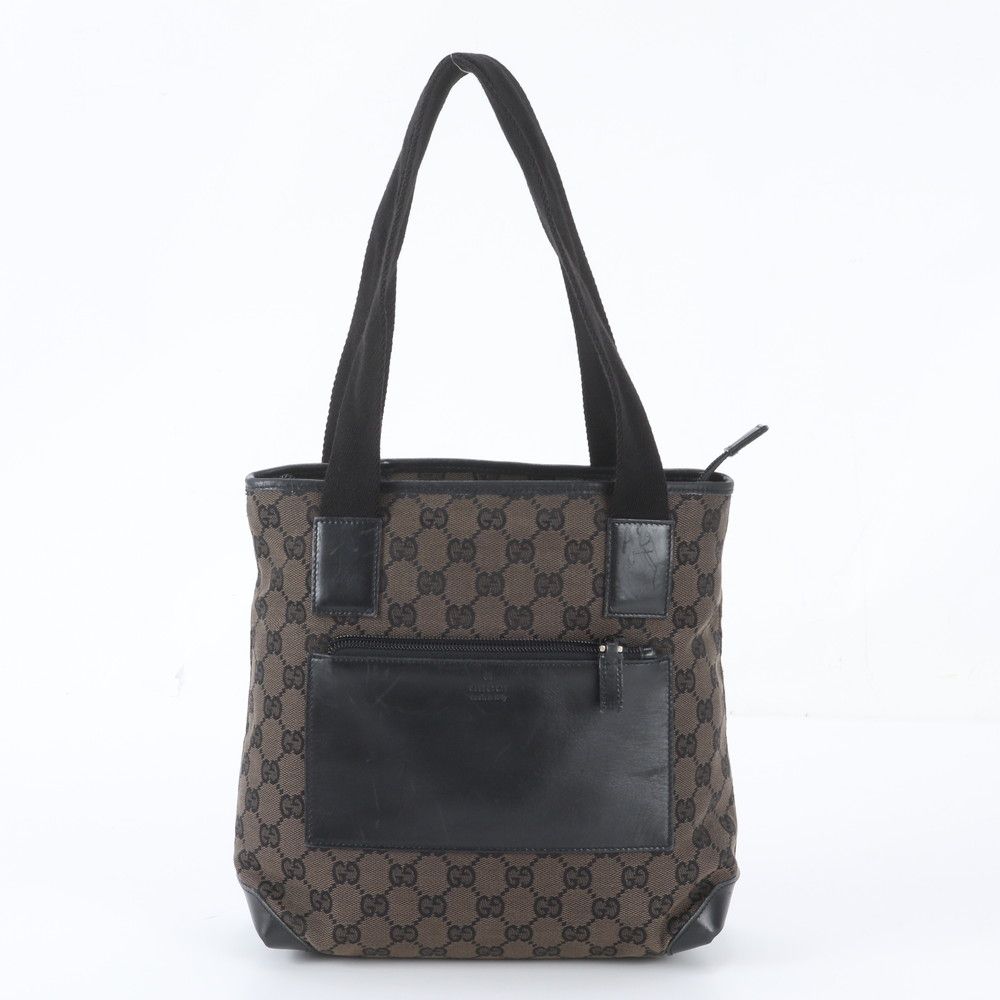 Gucci GG Canvas Leather Tote Bag Shoulder