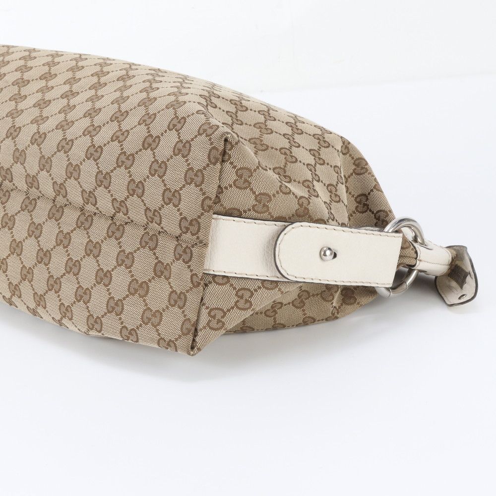 Gucci GG Canvas Bamboo Bar Braided Leather Tote Bag Shoulder — view 4