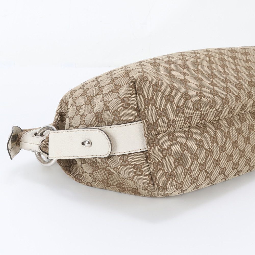Gucci GG Canvas Bamboo Bar Braided Leather Tote Bag Shoulder — view 5