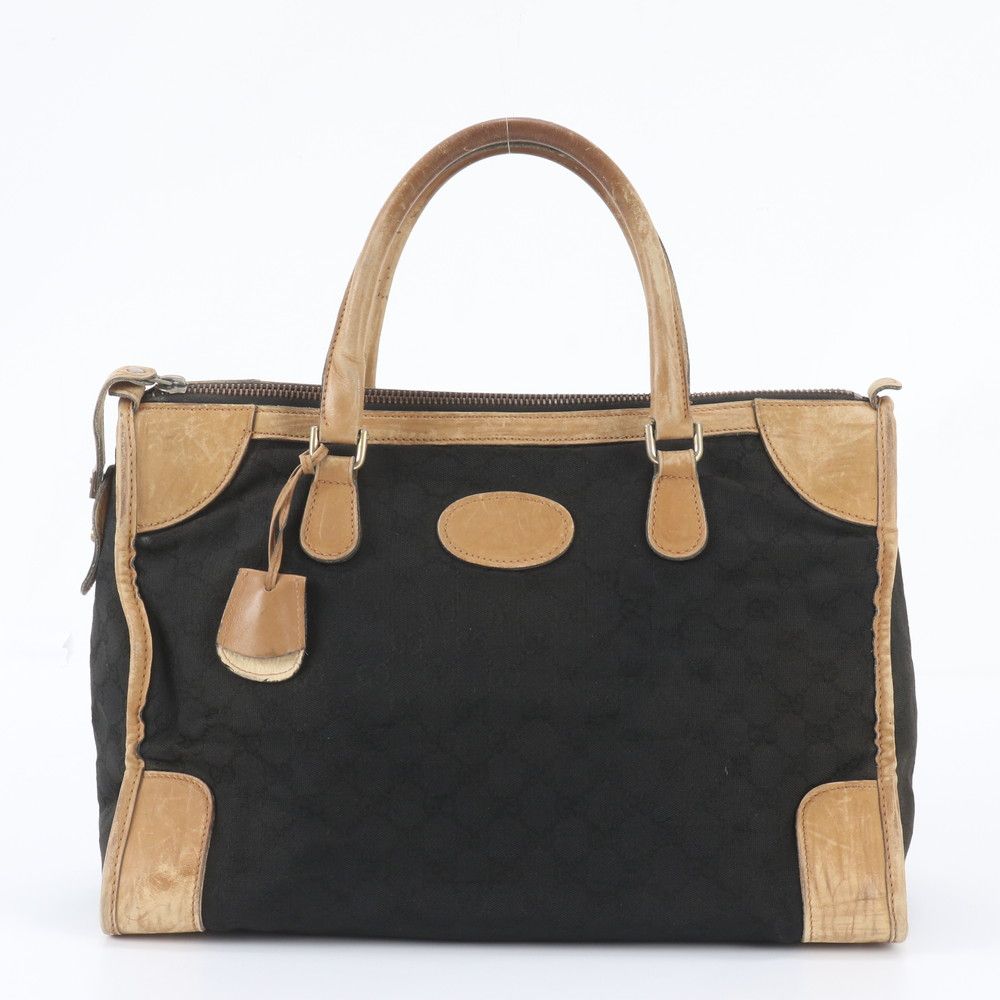 Gucci GG Canvas Leather Tote Bag Shoulder Business Document