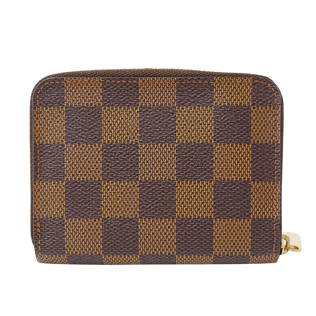 Louis Vuitton Wallet Coin Purse Damier Canvas Zippy Brown Zip Around Card Case — view 2