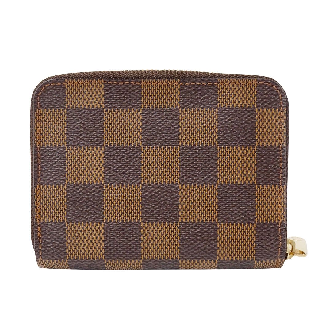 Louis Vuitton Wallet Coin Purse Damier Canvas Zippy Brown Zip Around Card Case — view 2