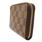 Louis Vuitton Wallet Coin Purse Damier Canvas Zippy Brown Zip Around Card Case — view 4