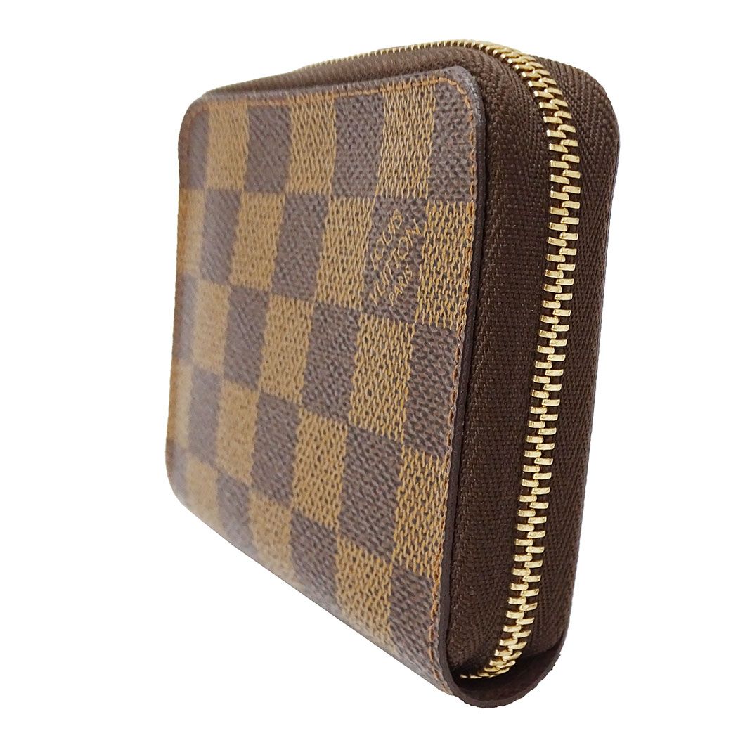 Louis Vuitton Wallet Coin Purse Damier Canvas Zippy Brown Zip Around Card Case — view 4
