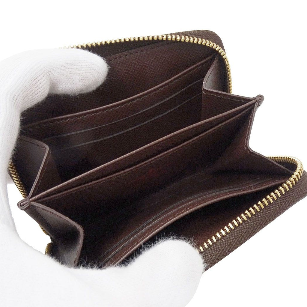 Louis Vuitton Wallet Coin Purse Damier Canvas Zippy Brown Zip Around Card Case — view 6