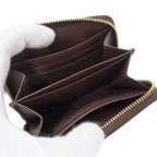 Louis Vuitton Wallet Coin Purse Damier Canvas Zippy Brown Zip Around Card Case — view 6