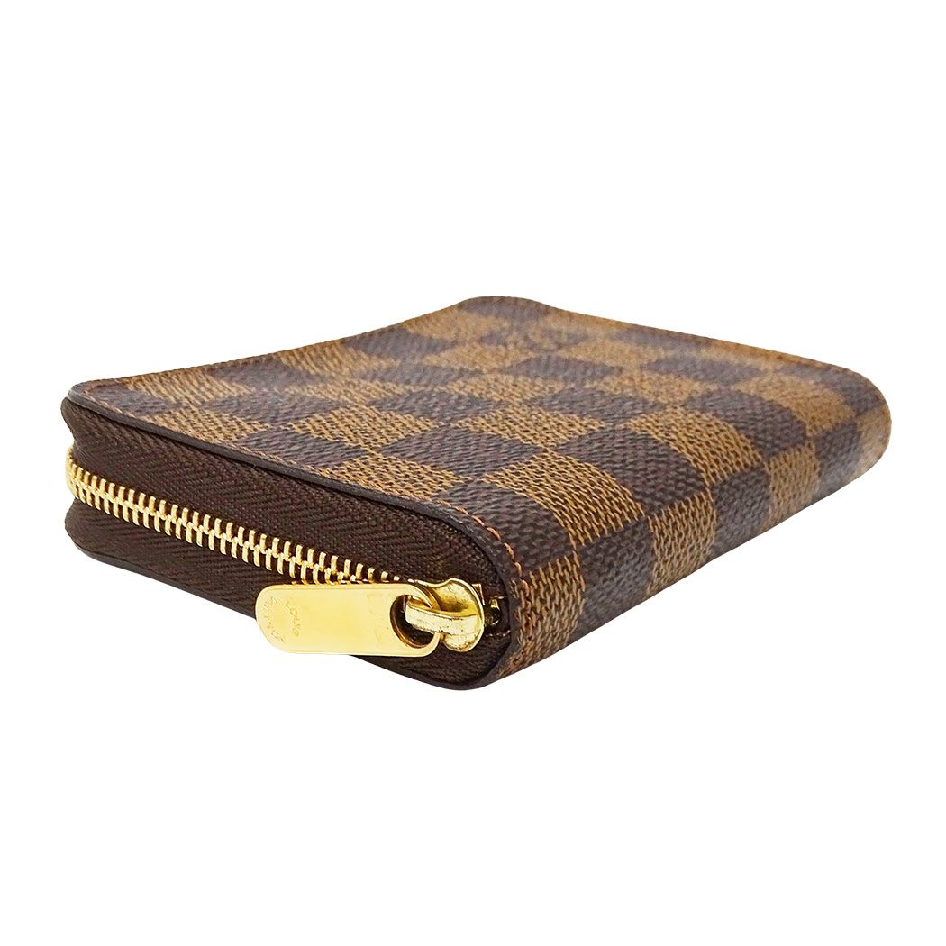 Louis Vuitton Wallet Coin Purse Damier Canvas Zippy Brown Zip Around Card Case — view 3