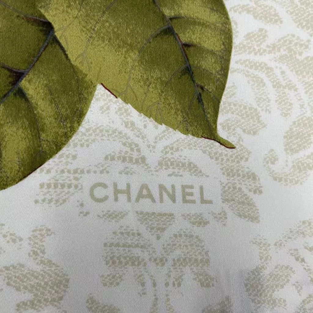 Chanel Camellia Floral Silk Scarf Large Ivory — view 6
