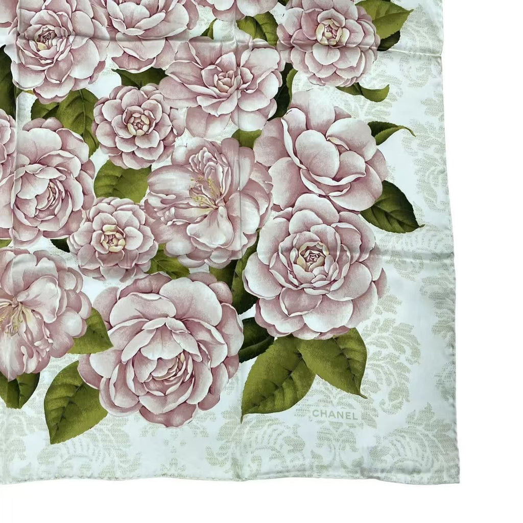 Chanel Camellia Floral Silk Scarf Large Ivory — view 5