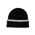 Chanel Hat Black White CC Logo Knit Hat — view 3
