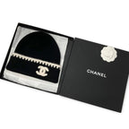 Chanel Hat Black White CC Logo Knit Hat — view 7