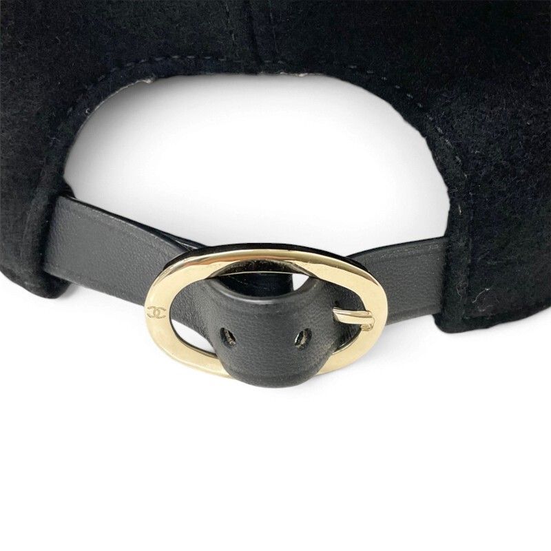 Chanel Cap Hat Black Gold CC Logo — view 7