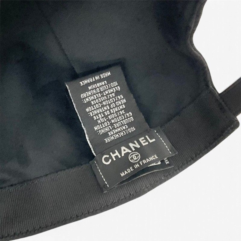 Chanel Cap Hat Black Gold CC Logo — view 8