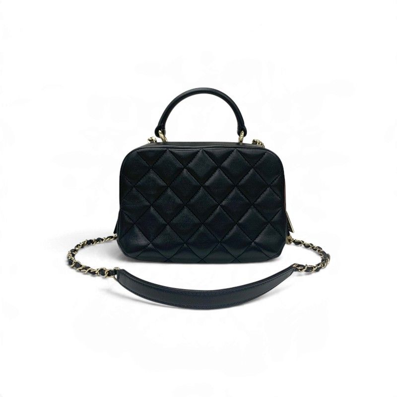 Chanel Trendy CC Shoulder Bag Black Gold Quilted CC Logo Chain 2-Way — view 3