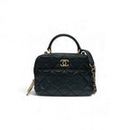 Chanel Trendy CC Shoulder Bag Black Gold Quilted CC Logo Chain 2-Way