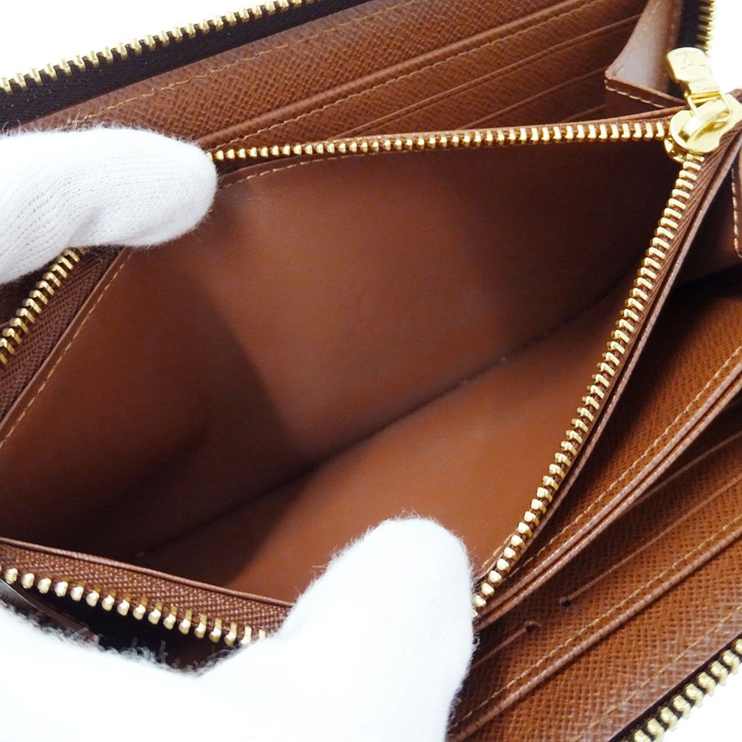 Louis Vuitton Wallet Monogram Canvas Zippy Brown Zip Around Large — view 6