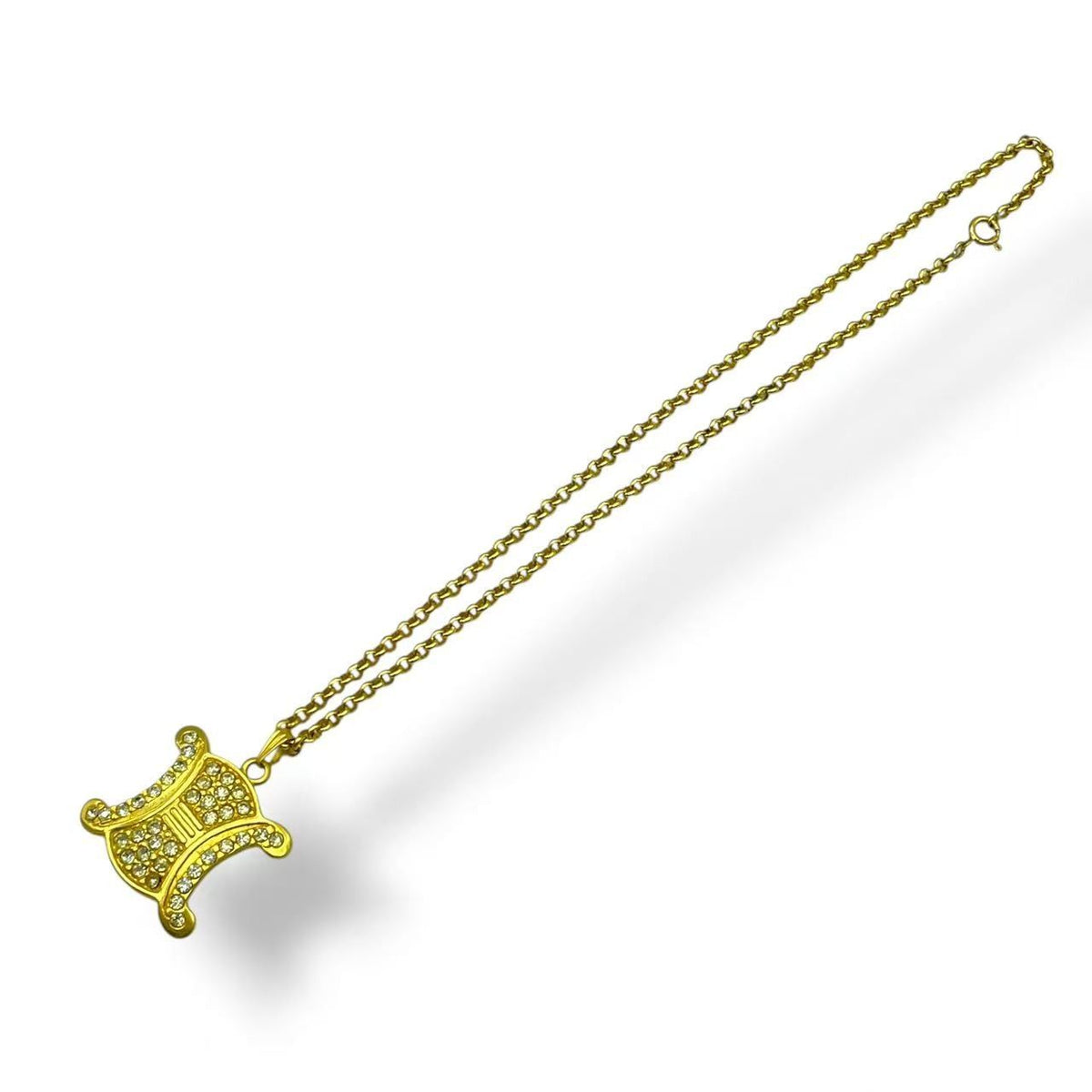 Celine Necklace Macadam Rhinestone Gold