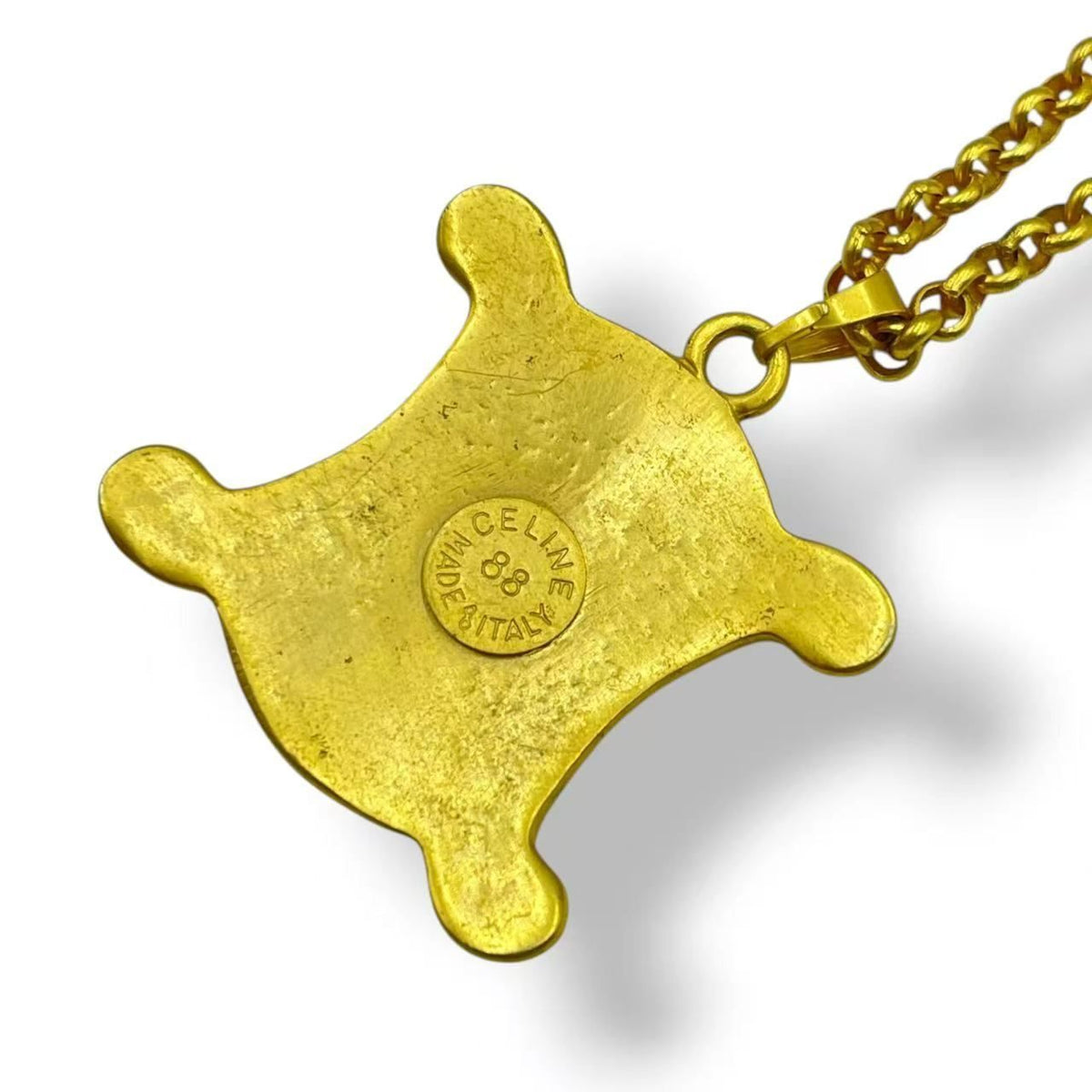 Celine Necklace Macadam Rhinestone Gold — view 3