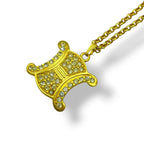Celine Necklace Macadam Rhinestone Gold — view 2
