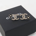 Chanel Rhinestone CC Logo Earrings Metal