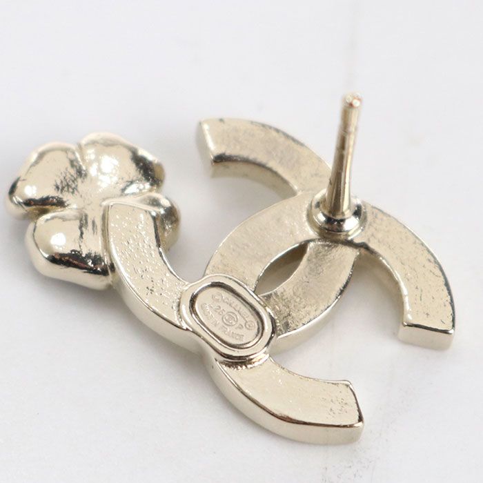 Chanel Rhinestone CC Logo Earrings Metal — view 3
