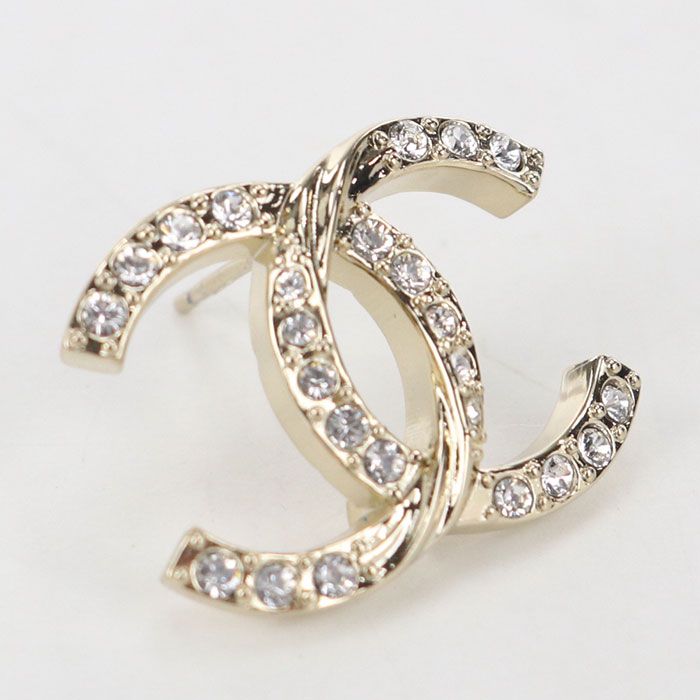 Chanel Rhinestone CC Logo Earrings Metal — view 2