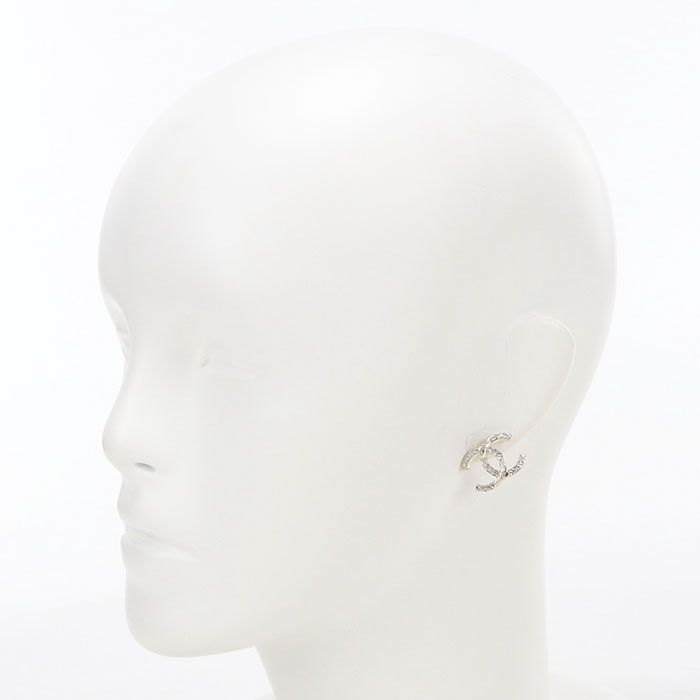 Chanel Rhinestone CC Logo Earrings Metal — view 5