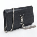 Saint Laurent Tassel Kate Chain Wallet Embossed Calfskin Shoulder Bag