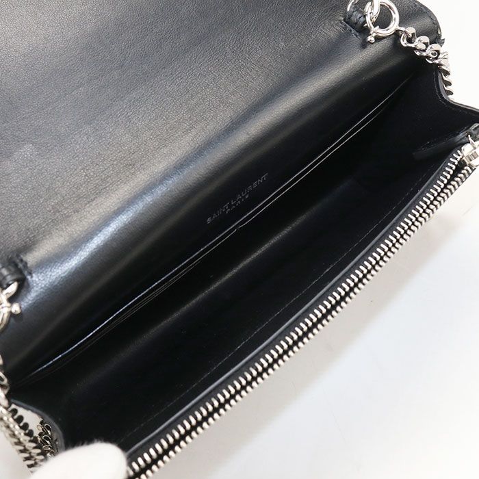 Saint Laurent Tassel Kate Chain Wallet Embossed Calfskin Shoulder Bag — view 3