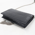 Saint Laurent Tassel Kate Chain Wallet Embossed Calfskin Shoulder Bag — view 2