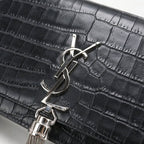 Saint Laurent Tassel Kate Chain Wallet Embossed Calfskin Shoulder Bag — view 6