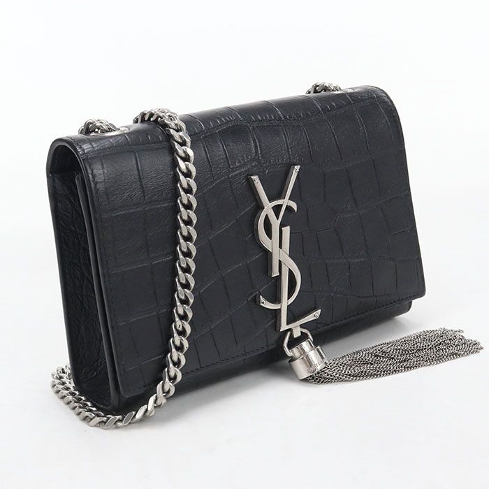 Saint Laurent Tassel Chain Kate Shoulder Bag Embossed Calfskin