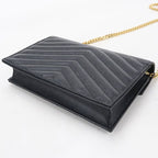Saint Laurent Envelope Cassandra Chain Wallet Calfskin Shoulder Bag — view 2