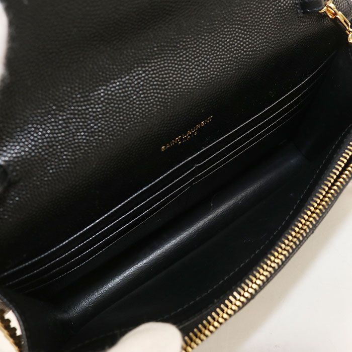 Saint Laurent Envelope Cassandra Chain Wallet Calfskin Shoulder Bag — view 3