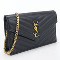 Saint Laurent Envelope Cassandra Chain Wallet Calfskin Shoulder Bag