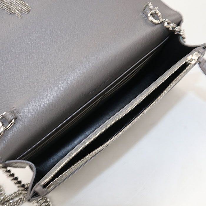 Saint Laurent Tassel Kate Chain Wallet Embossed Calfskin Shoulder Bag — view 3