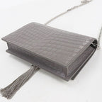 Saint Laurent Tassel Kate Chain Wallet Embossed Calfskin Shoulder Bag — view 2