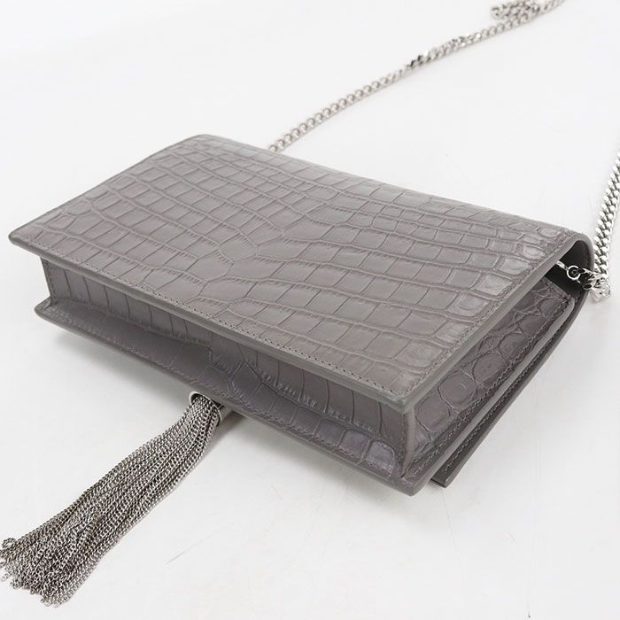 Saint Laurent Tassel Kate Chain Wallet Embossed Calfskin Shoulder Bag — view 2