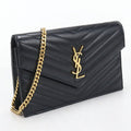 Saint Laurent Envelope Cassandra Chain Wallet Calfskin Shoulder Bag