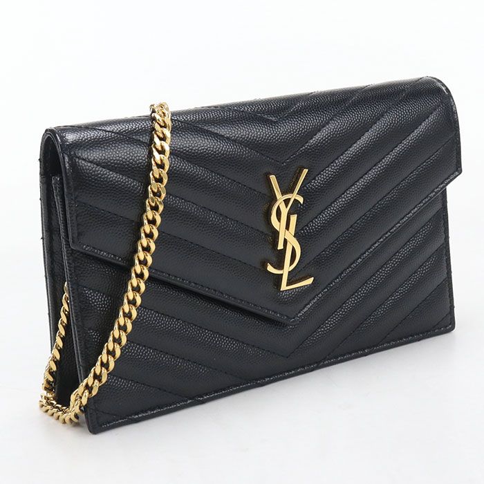 Saint Laurent Envelope Cassandra Chain Wallet Calfskin Shoulder Bag