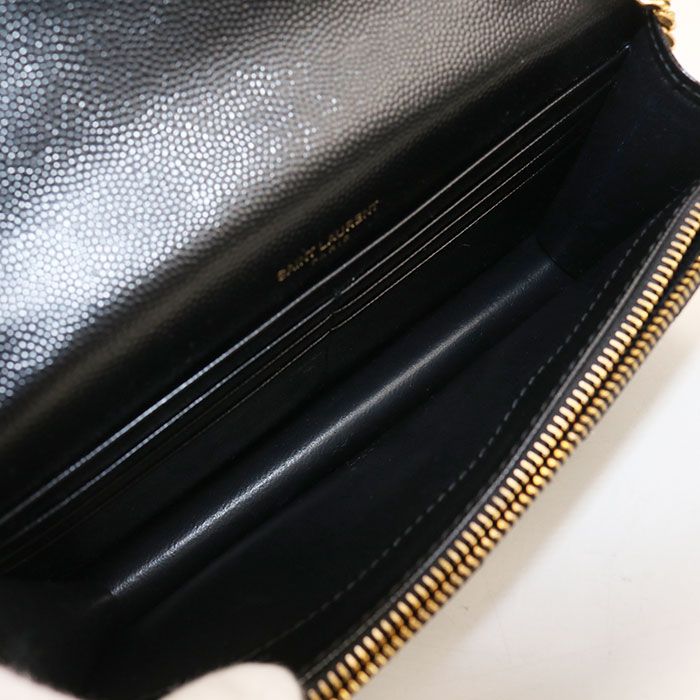 Saint Laurent Envelope Cassandra Chain Wallet Calfskin Shoulder Bag — view 3