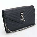 Saint Laurent Classic Cassandra Chain Wallet Calfskin Shoulder Bag