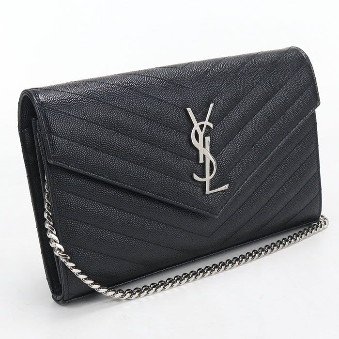 Saint Laurent Classic Cassandra Chain Wallet Calfskin Shoulder Bag