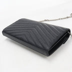 Saint Laurent Classic Cassandra Chain Wallet Calfskin Shoulder Bag — view 2