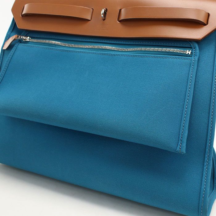 Hermes Herbag Zip PM Handbag Toile Officier Blue Dogalis — view 5