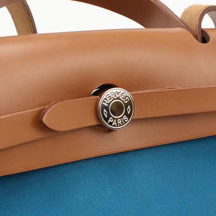 Hermes Herbag Zip PM Handbag Toile Officier Blue Dogalis — view 4